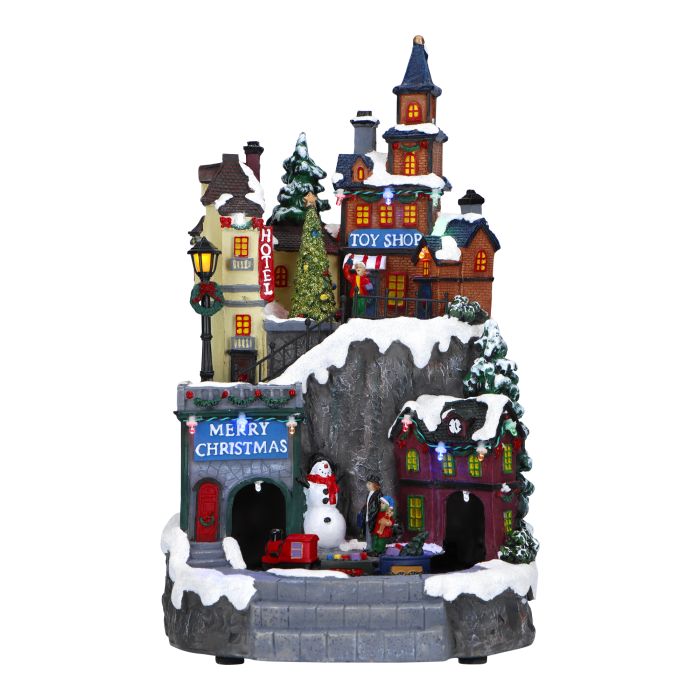 Village with train animated