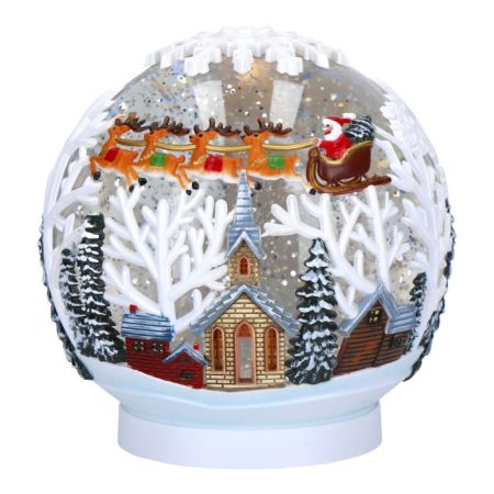 Snowglobe water spinning