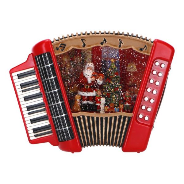 Accordion santa water spinning