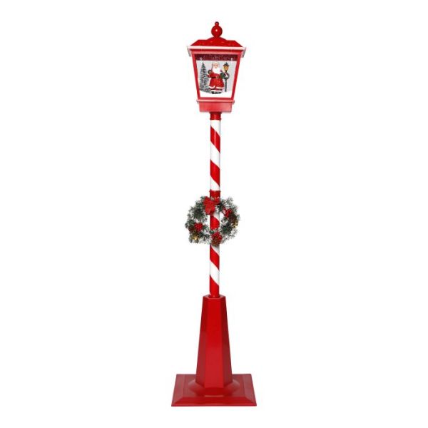Floor lantern snowing Santa