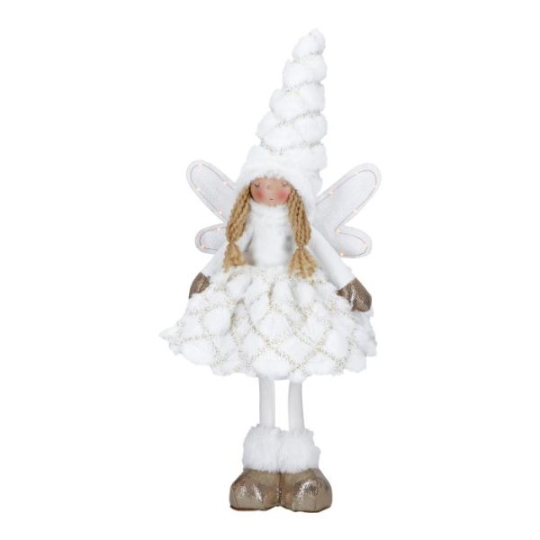 Angel fur standing wings led 43cm