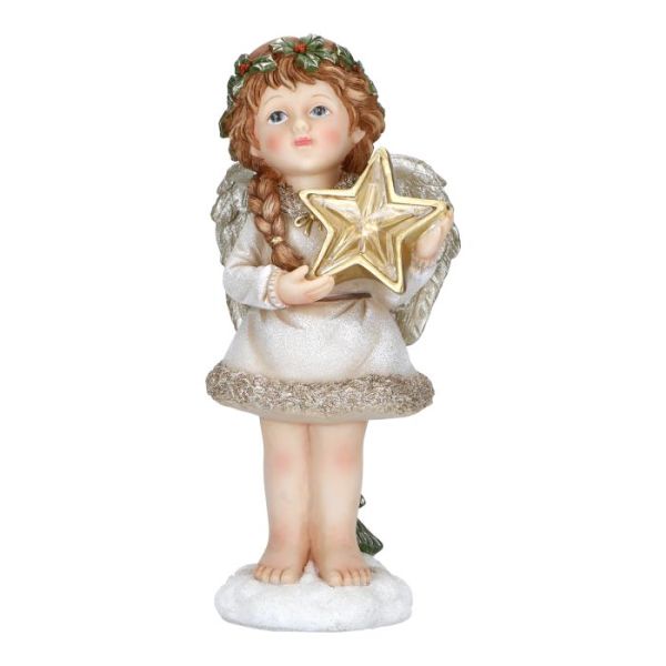 Angel standing with star led poly