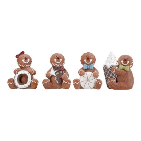 Gingerbread kids 4pcs set poly