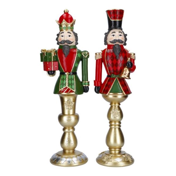 Nutcracker candle holder 2ass Poly 46,5cm