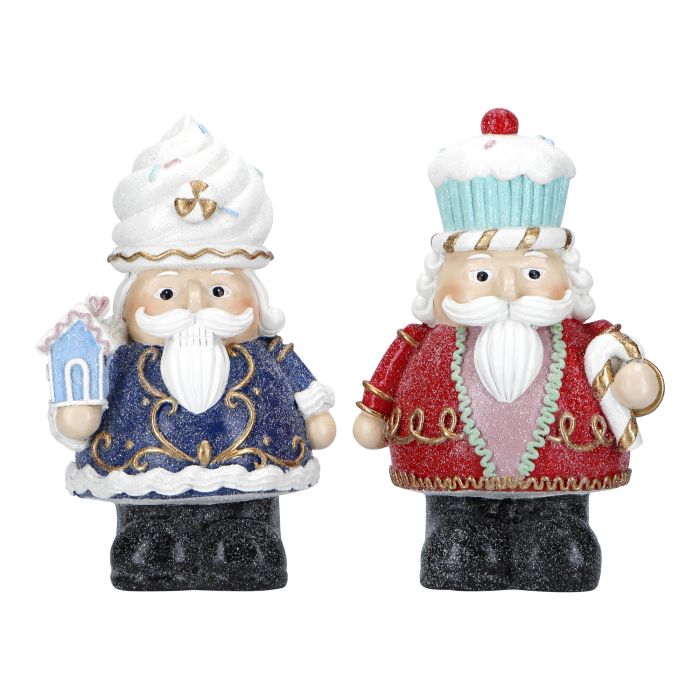 Nutcracker Cupcake Hat 2ass Poly Blue-Red 21cm