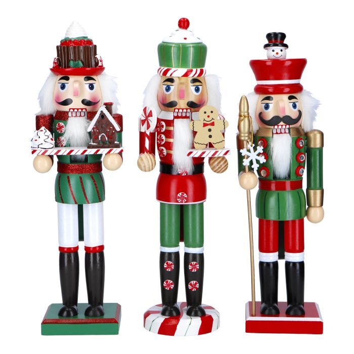 Nutcracker Candy Gingerbread 35cm - 3ass wood