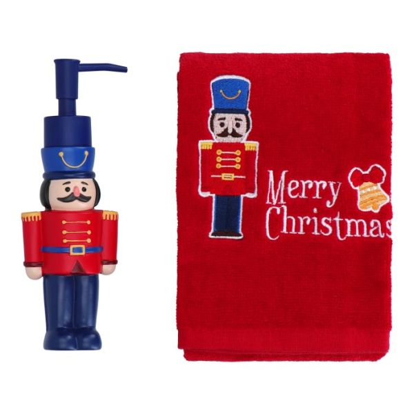 Bathroom set with towel and soap dispenser, giftbox