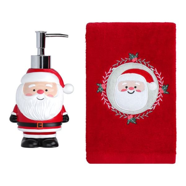 bathroom set with towel and soap dispenser, giftbox