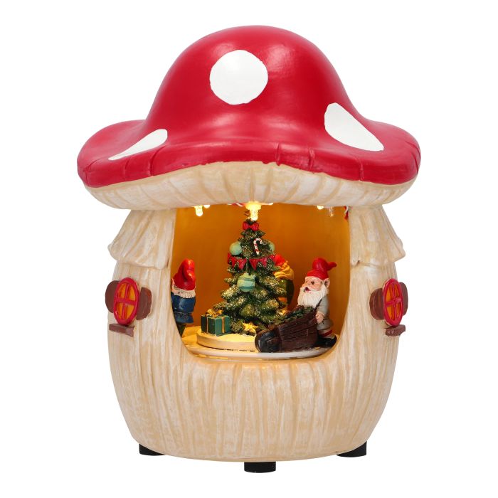 Christmas mushroom house animated