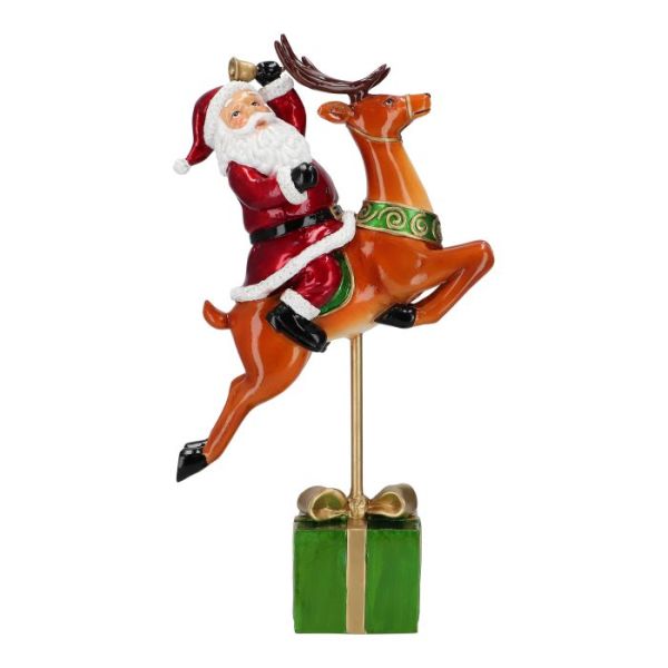 Santa on reindeer poly
