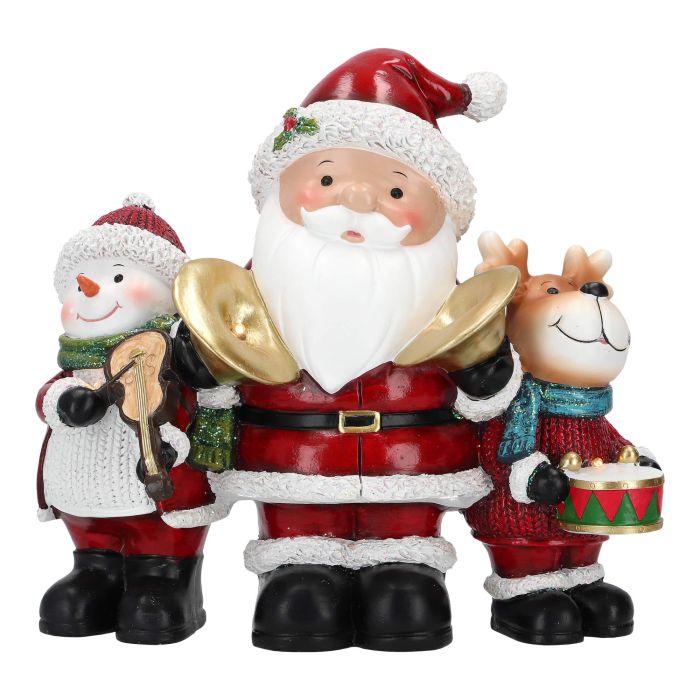 Santa with deer and snowman poly