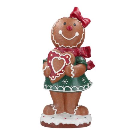 Gingerbread girl with heart led poly *