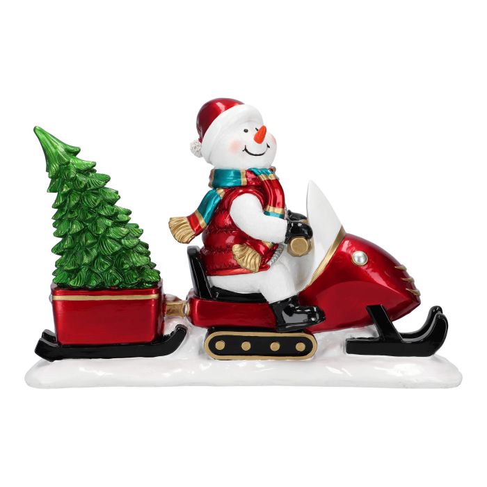 Snowman on snowmobile poly