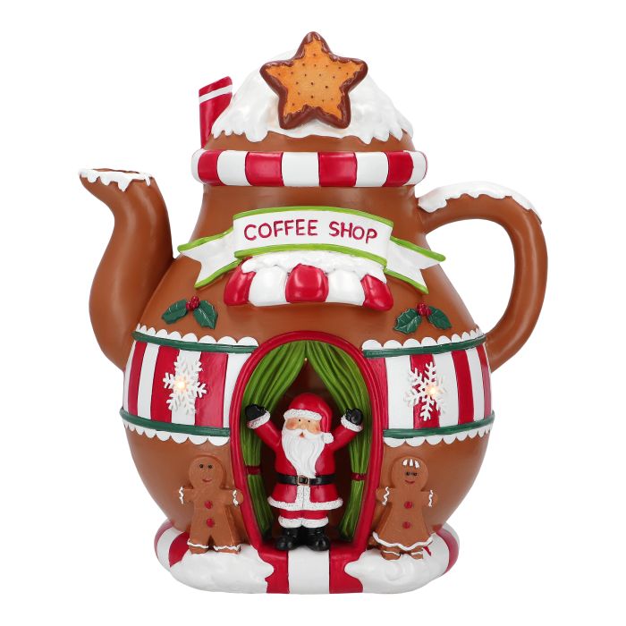 Teapot gingerbread led poly