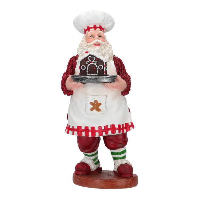 Santa chef with cake poly