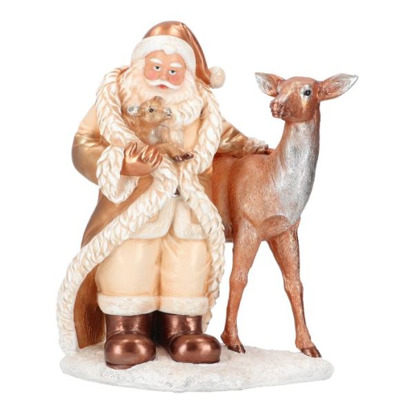Santa with reindeer poly