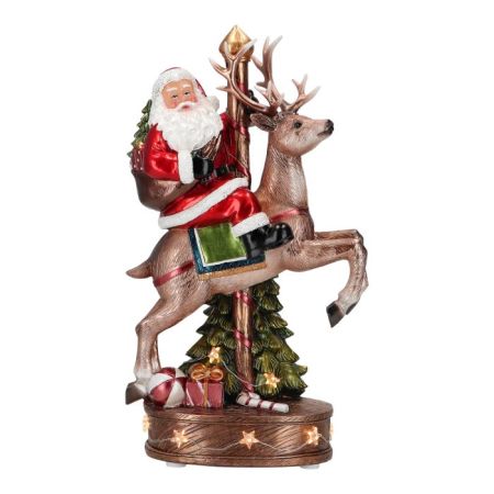 Santa on reindeer poly