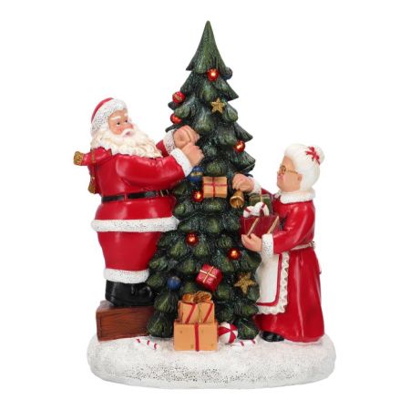 Santa and Mrs with tree poly