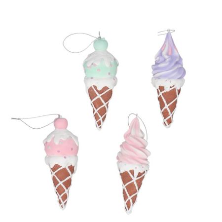 Hanging ornaments ice cream 4ass