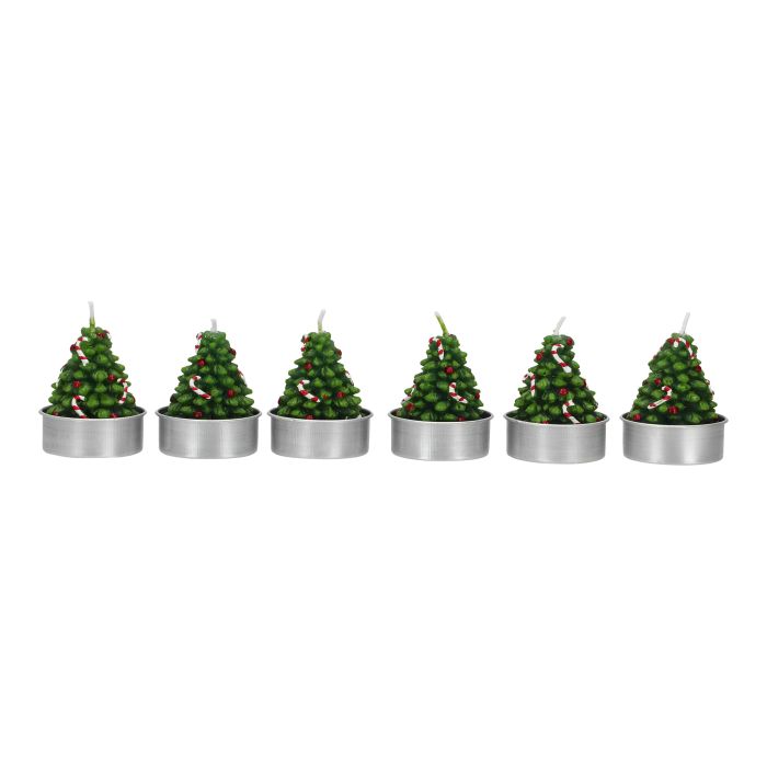 Candle Xmas tree tealight, set of 6pcs