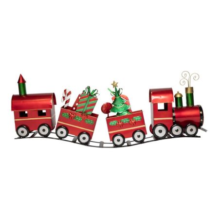 Train decorated metal