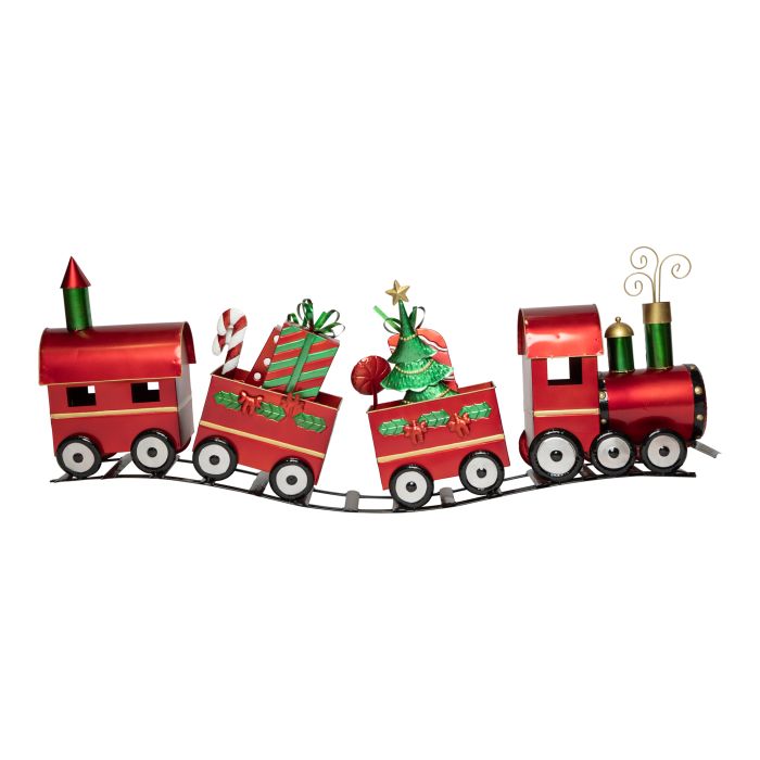 Train decorated metal