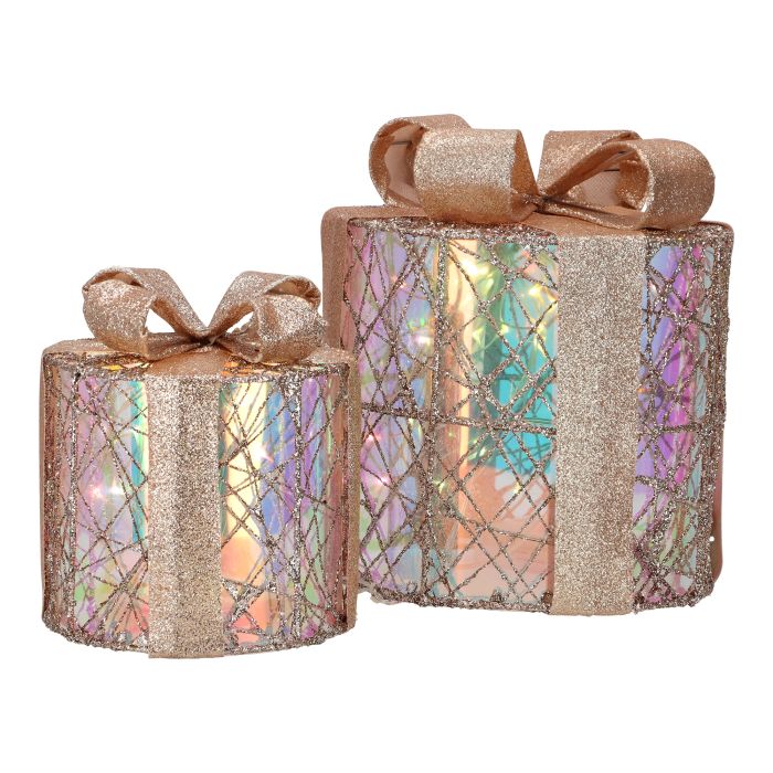 Gift box round LED, set of 2pcs