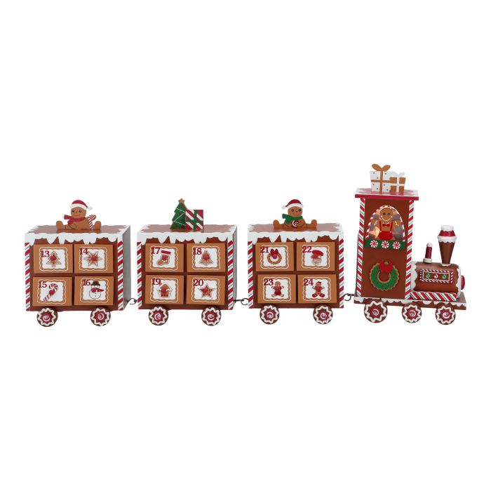 Gingerbread xmas train advent calendar wood