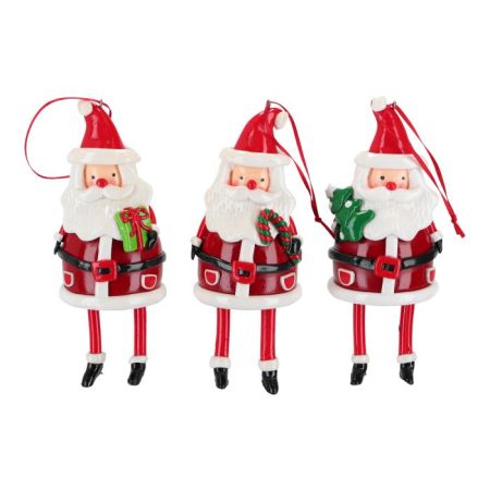 Santa hanging ornament 3ass