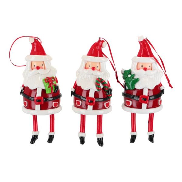 Santa hanging ornament 3ass