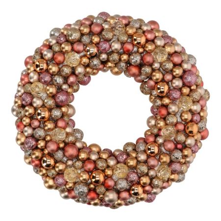 Wreath decorated pink 33 cm