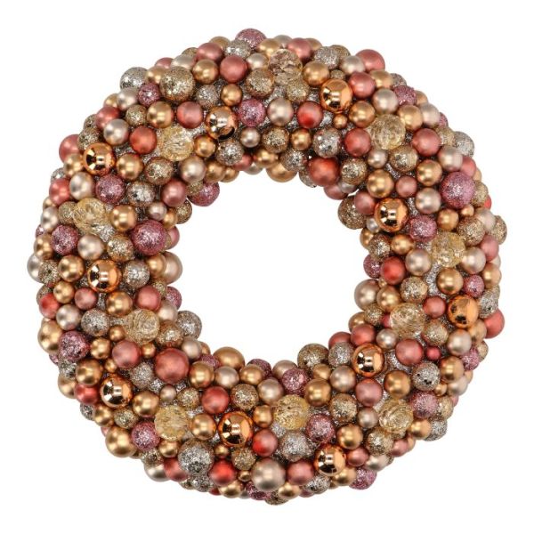 Wreath decorated pink 33 cm