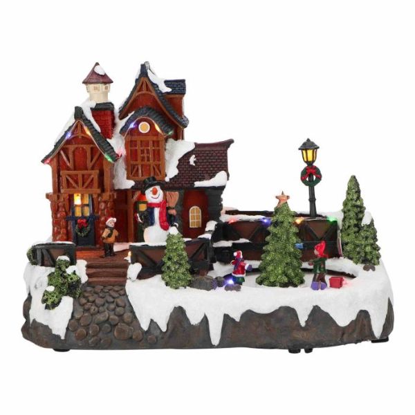 Christmas wooden house animated