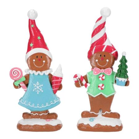 Gingerbread boy & girl poly 2 ass