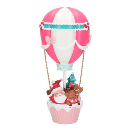 Santa in hot air balloon poly