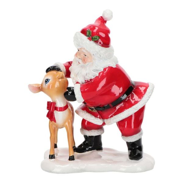 Santa with deer poly