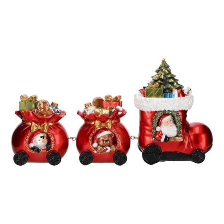 Santa train led poly
