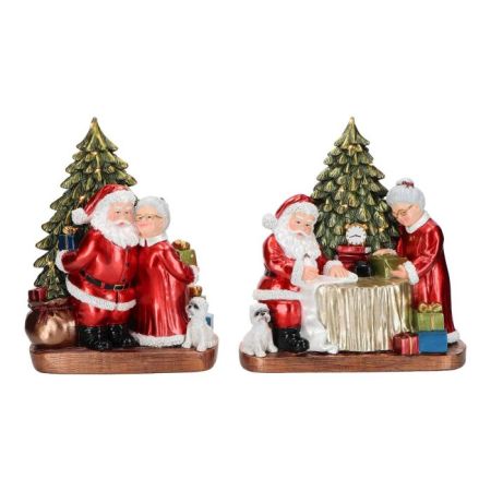 Mr & Mrs Santa LED 2ass poly