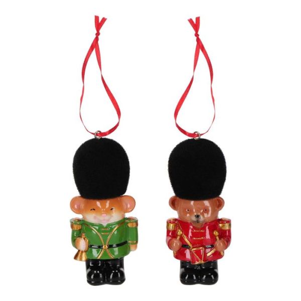 Mouse &amp; bear ornament 2 ass poly