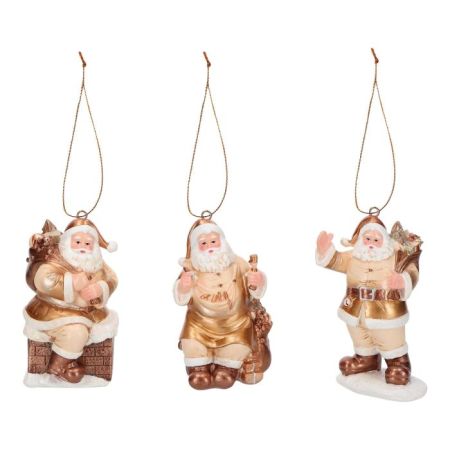 Santa hanging ornaments poly - 3ass