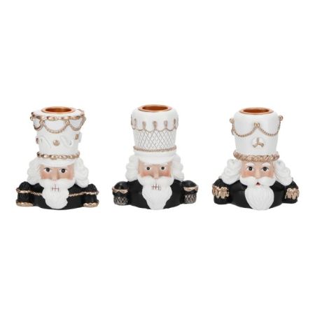 Nutcracker candle holder 3 ass poly