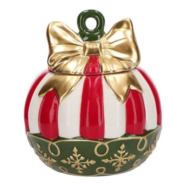 Cookie jar christmas ball ceramic