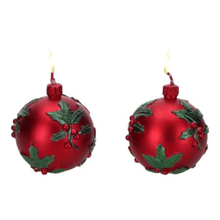 Christmas ball candle, set of 2pcs