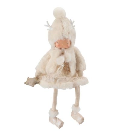 Winter girl hanging legs