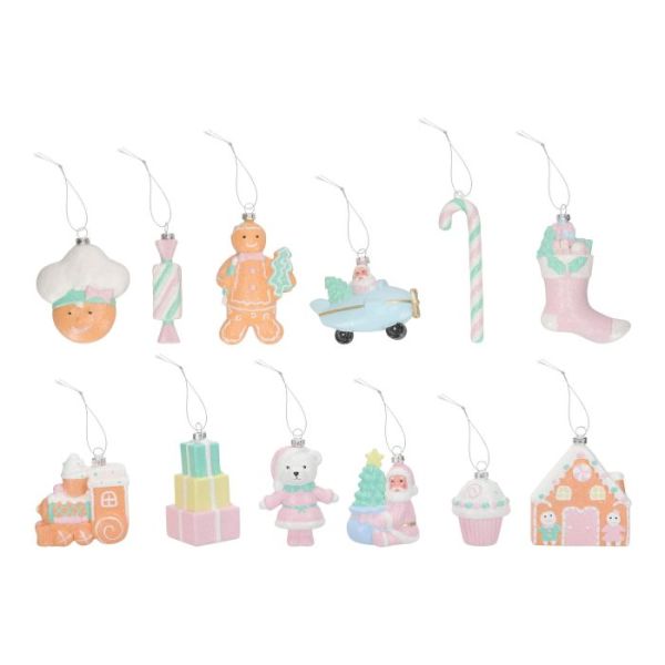 Hanging ornaments gingerbread 12ass