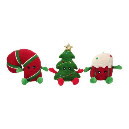 Cake, candy cane and christmas tree 3 ass