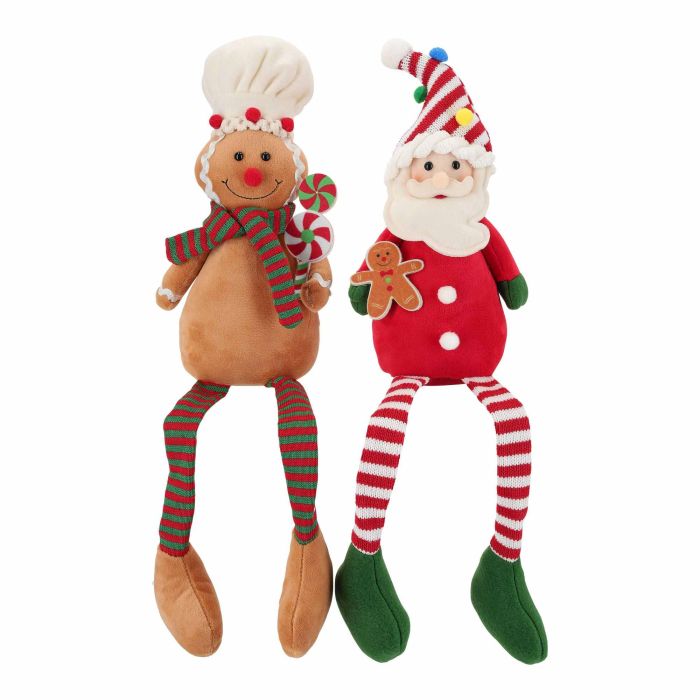 Santa & gingerbread hanging legs