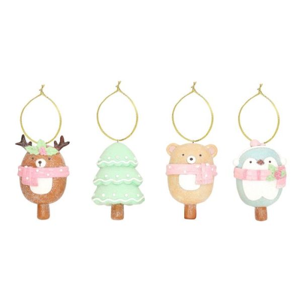 Ice cream hanging ornaments 4ass poly