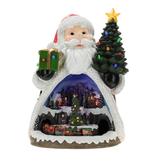 Santa with train animated
