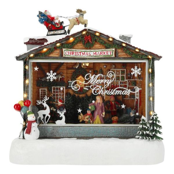 Christmas market scene animated